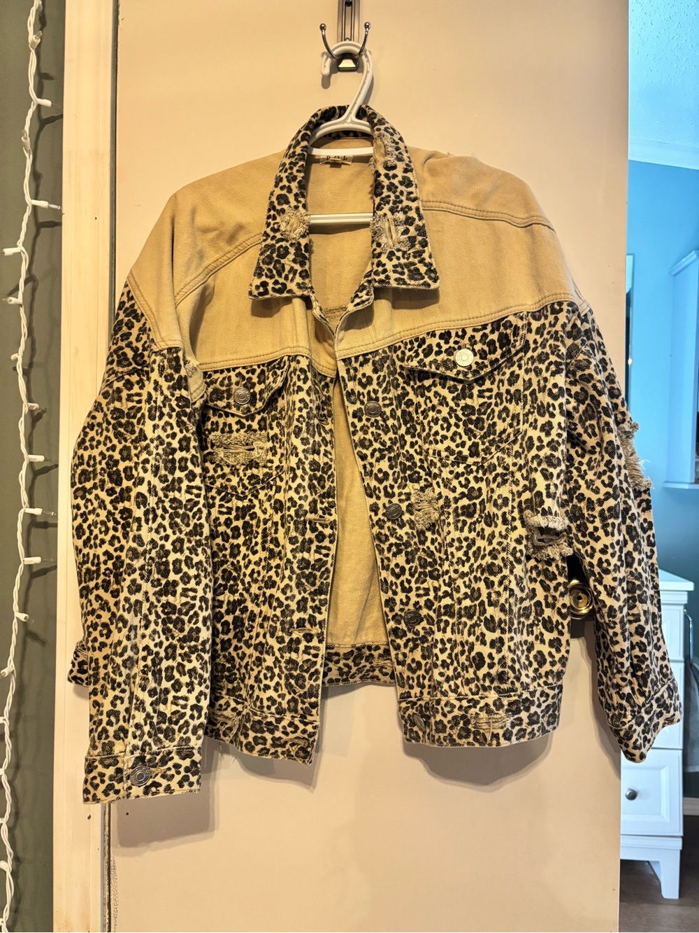 POL Distressed Leopard Jacket